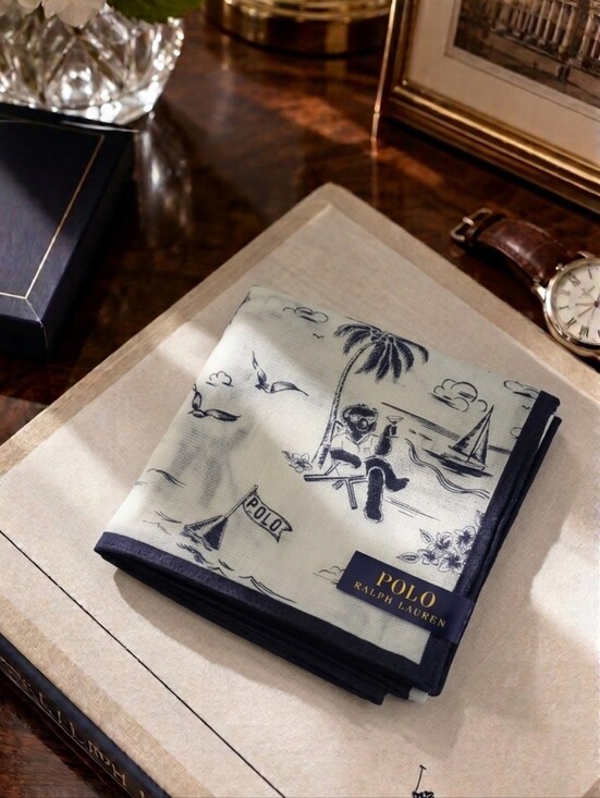 Polo Ralph Lauren Other - Polo Ralph Lauren Bahamas Print Cotton Pocket Square Handkerchief NWT Japan